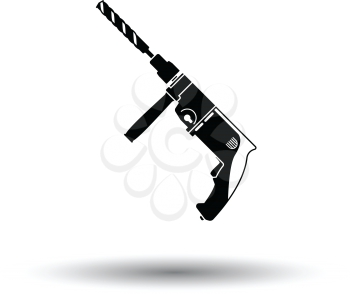 Electric perforator icon. White background with shadow design. Vector illustration.