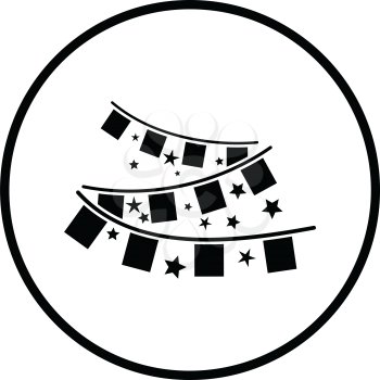 Party garland icon. Thin circle design. Vector illustration.