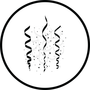 Party serpentine icon. Thin circle design. Vector illustration.