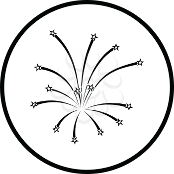 Fireworks icon. Thin circle design. Vector illustration.