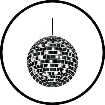 Party disco sphere icon. Thin circle design. Vector illustration.