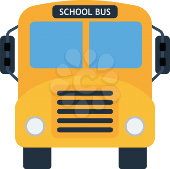 School bus icon. Flat color design. Vector illustration.