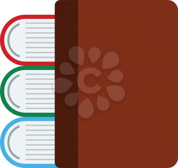 Stack of books icon. Flat color design. Vector illustration.