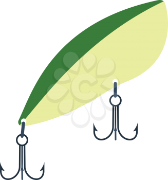 Icon of Fishing spoon. Flat color design. Vector illustration.