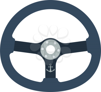 Icon of  steering wheel . Flat color design. Vector illustration.