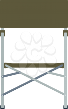 Icon of Fishing folding chair. Flat color design. Vector illustration.
