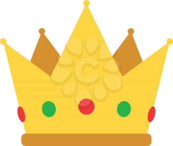 Party crown icon. Flat color design. Vector illustration.