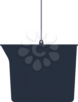 Icon of bucket. Flat color design. Vector illustration.