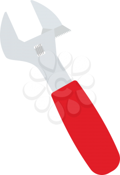 Adjustable wrench  icon. Flat color design. Vector illustration.
