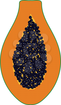 Flat design icon of Papaya in ui colors. Vector illustration. 