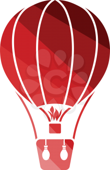 Hot air balloon icon. Flat color design. Vector illustration.