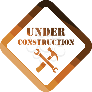 Icon of Under construction. Flat color design. Vector illustration.
