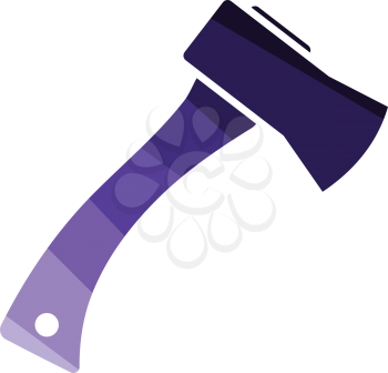 Camping axe  icon. Flat color design. Vector illustration.