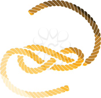 Knoted rope  icon. Flat color design. Vector illustration.