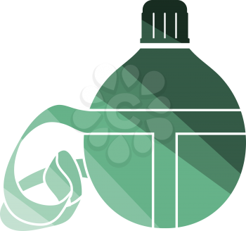 Touristic flask  icon. Flat color design. Vector illustration.