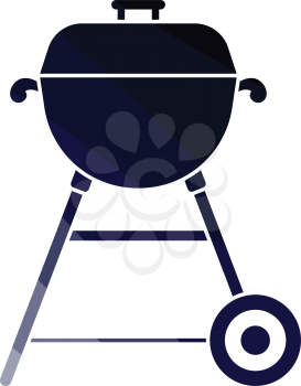 Barbecue  icon. Flat color design. Vector illustration.