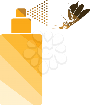 Mosquito spray icon. Flat color design. Vector illustration.