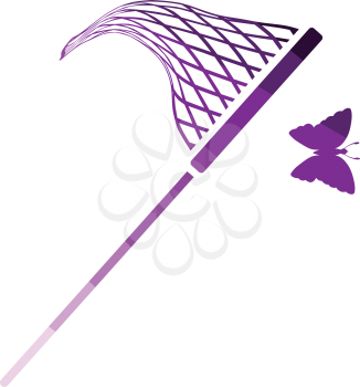 Butterfly net  icon. Flat color design. Vector illustration.