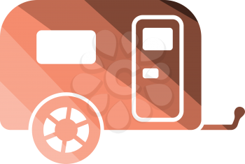 Camping family caravan car  icon. Flat color design. Vector illustration.