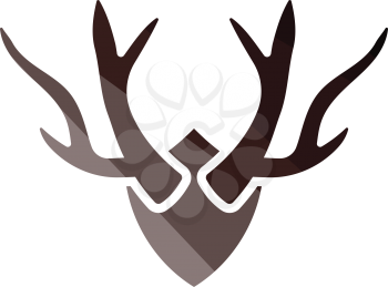 Deer's antlers  icon. Flat color design. Vector illustration.