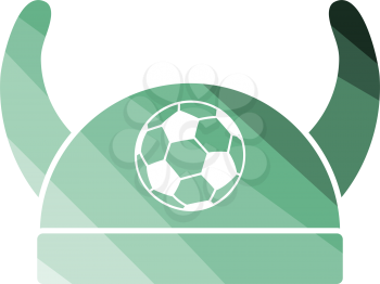 Football fans horned hat icon. Flat color design. Vector illustration.