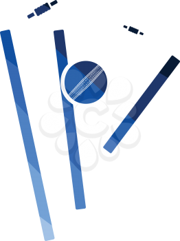 Cricket wicket icon. Flat color design. Vector illustration.