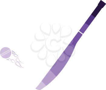 Cricket bat icon. Flat color design. Vector illustration.