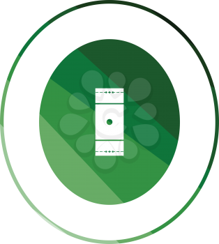 Cricket field icon. Flat color design. Vector illustration.