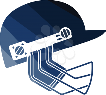 Cricket helmet icon. Flat color design. Vector illustration.