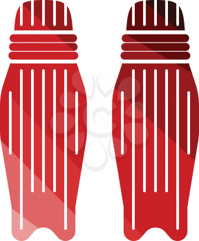 Cricket leg protection icon. Flat color design. Vector illustration.