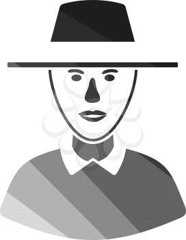 Cricket umpire icon. Flat color design. Vector illustration.