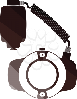 Icon of portable circle macro flash. Flat color design. Vector illustration.