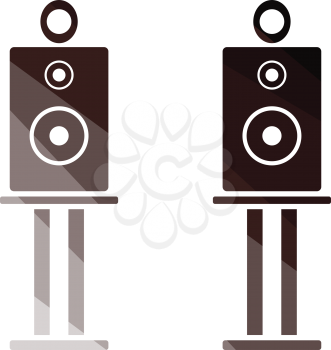 Audio system speakers icon. Flat color design. Vector illustration.