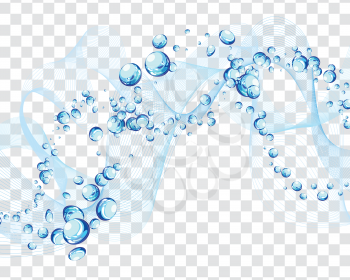Abstract water vector background with bubbles of air and transparency