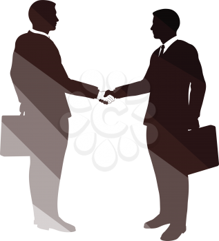 Meeting businessmen icon. Flat color design. Vector illustration.