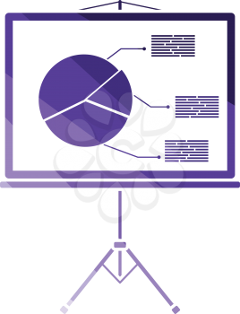 Presentation stand icon. Flat color design. Vector illustration.