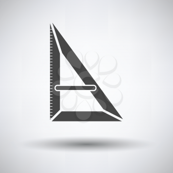 Triangle icon on gray background, round shadow. Vector illustration.