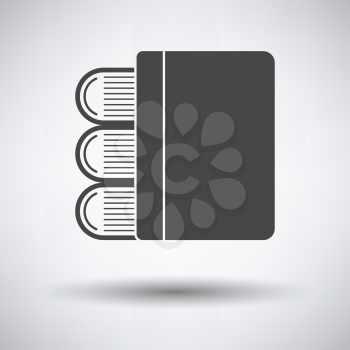 Stack of books icon on gray background, round shadow. Vector illustration.