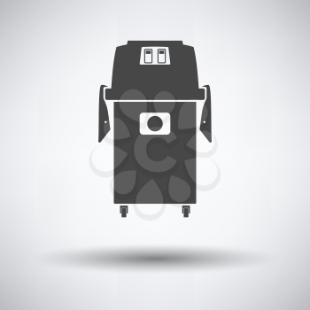 Vacuum cleaner icon on gray background, round shadow. Vector illustration.