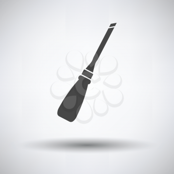 Chisel icon on gray background, round shadow. Vector illustration.