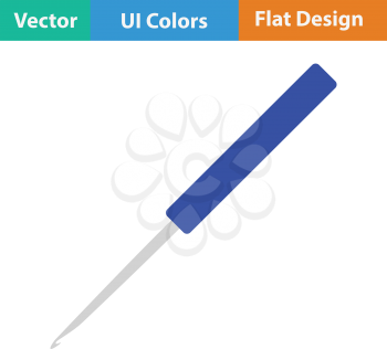 Crochet hook icon. Flat color design. Vector illustration.