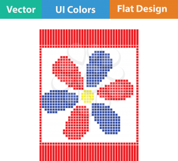 Sewing ornate scheme icon. Flat color design. Vector illustration.