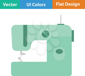 Modern sewing machine icon. Flat color design. Vector illustration.
