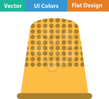 Tailor thimble icon. Flat color design. Vector illustration.