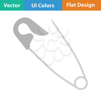 Tailor safety pin icon. Flat color design. Vector illustration.