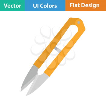 Seam ripper icon. Flat color design. Vector illustration.