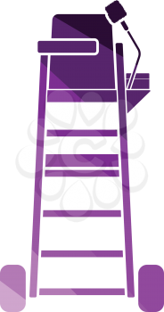 Tennis referee chair tower icon. Flat color design. Vector illustration.