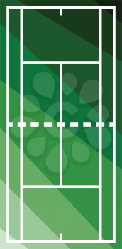 Tennis field mark icon. Flat color design. Vector illustration.
