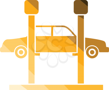 Car lift icon. Flat color design. Vector illustration.