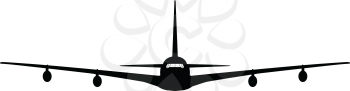 Airplane silhouette on white background. Vector illustration.